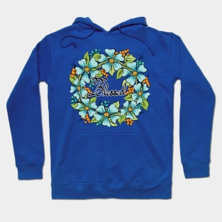 Blessed Floral Wreath Art 2 Hoodie